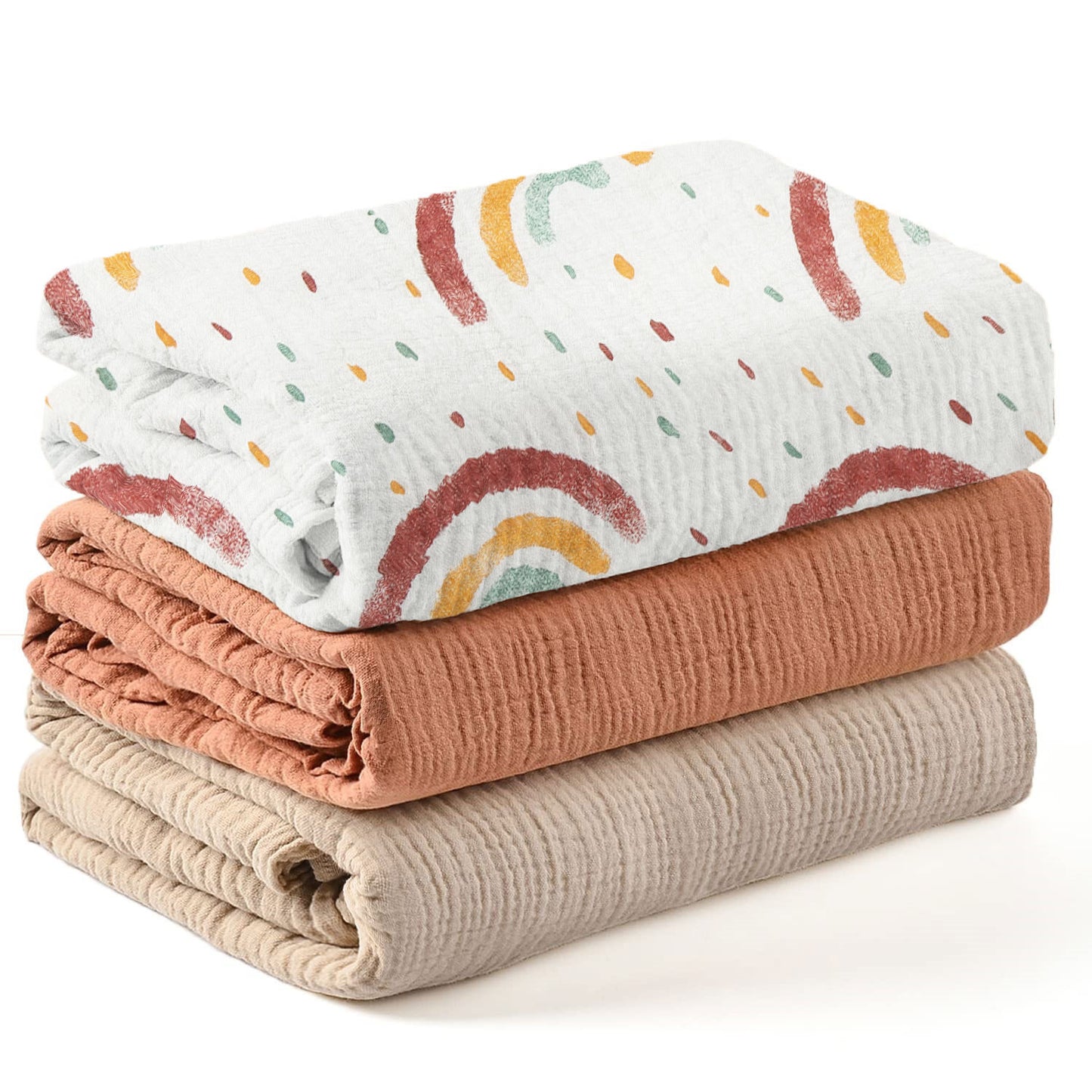 Wraparound Cloth Gauze Scarf Three-piece Set Baby Wrapping Blanket