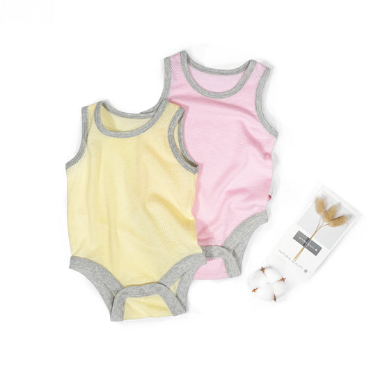 Baby Mesh Bodysuit Vest Hole Hole Cloth Summer Dress Thin Baby Triangle Romper Wrap Fart Crawl Clothes