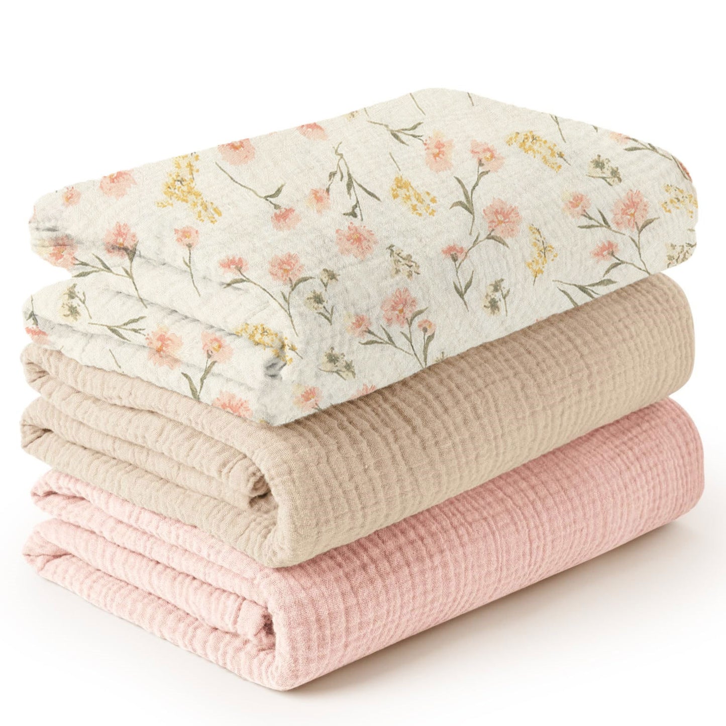 Wraparound Cloth Gauze Scarf Three-piece Set Baby Wrapping Blanket