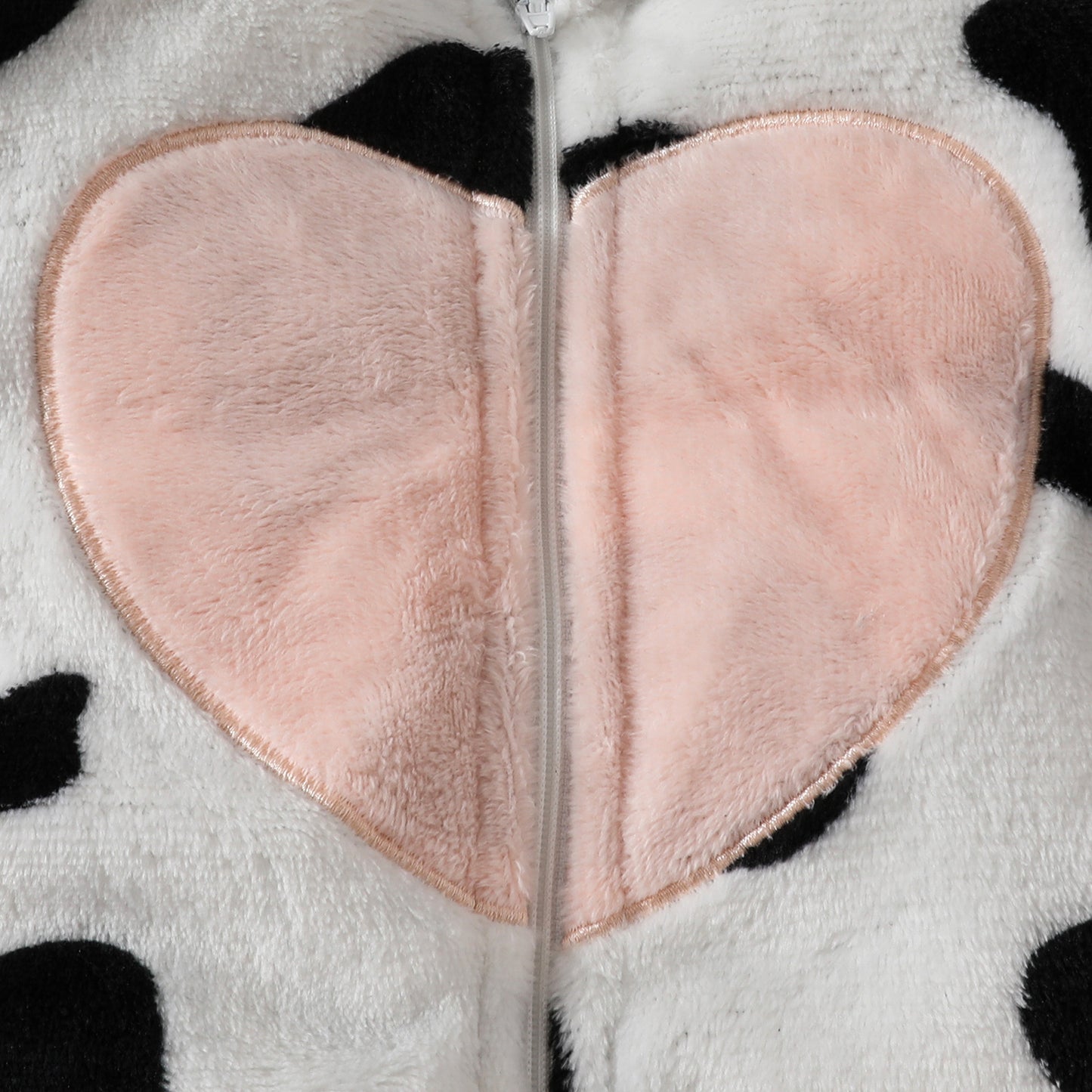 Baby Fur Hooded Romper Love Affixed Cloth Embroidered Cow Stripes Casual Zipper Long Type Crawling Suit