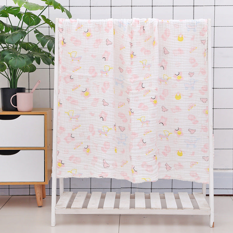 Baby Bath Towel With Six-layer Seersucker Quilt Soft