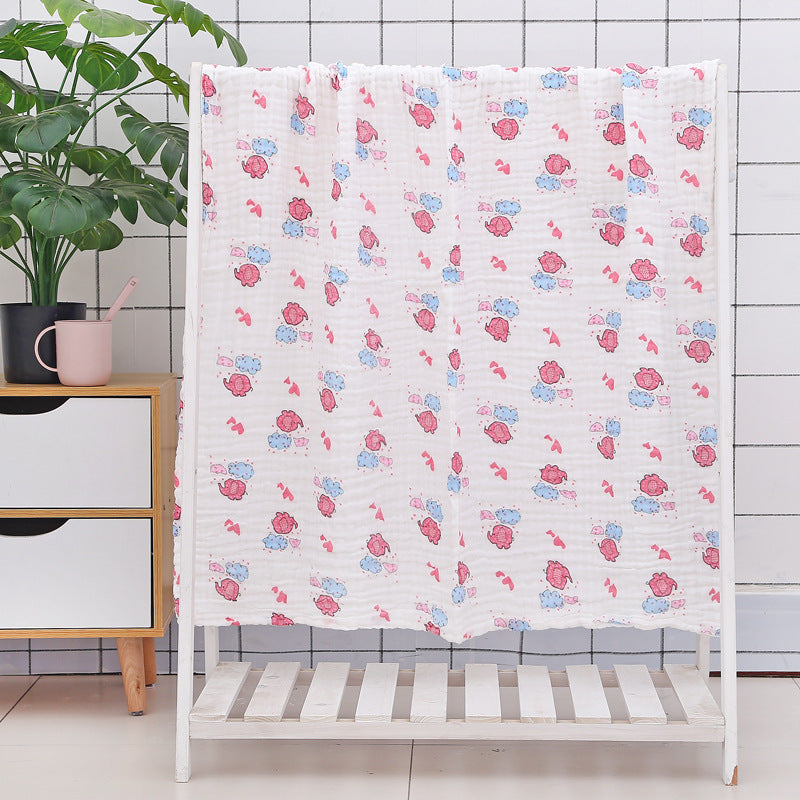 Baby Bath Towel With Six-layer Seersucker Quilt Soft