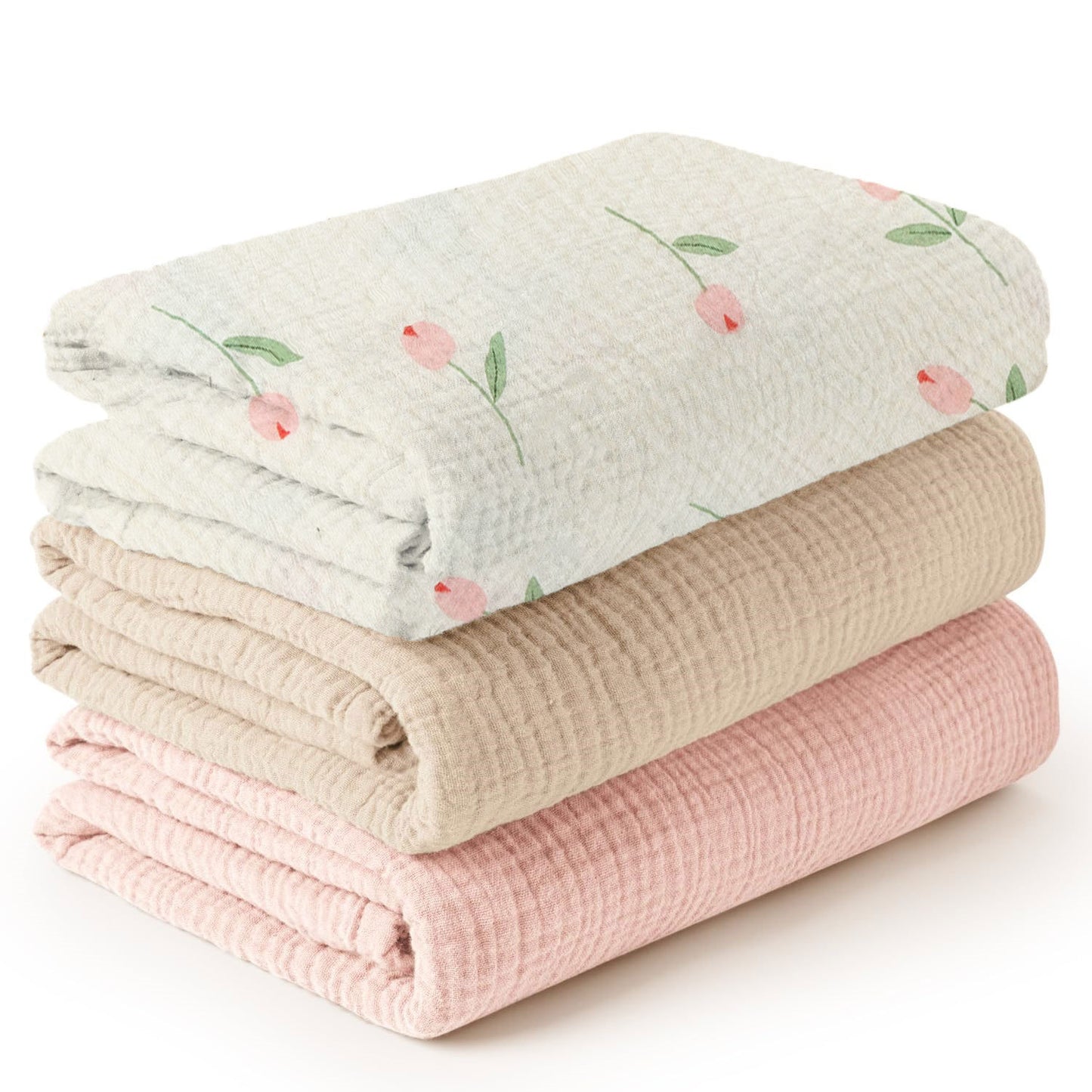Wraparound Cloth Gauze Scarf Three-piece Set Baby Wrapping Blanket