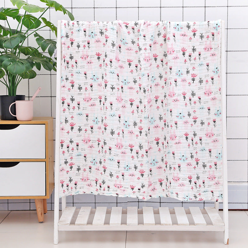 Baby Bath Towel With Six-layer Seersucker Quilt Soft